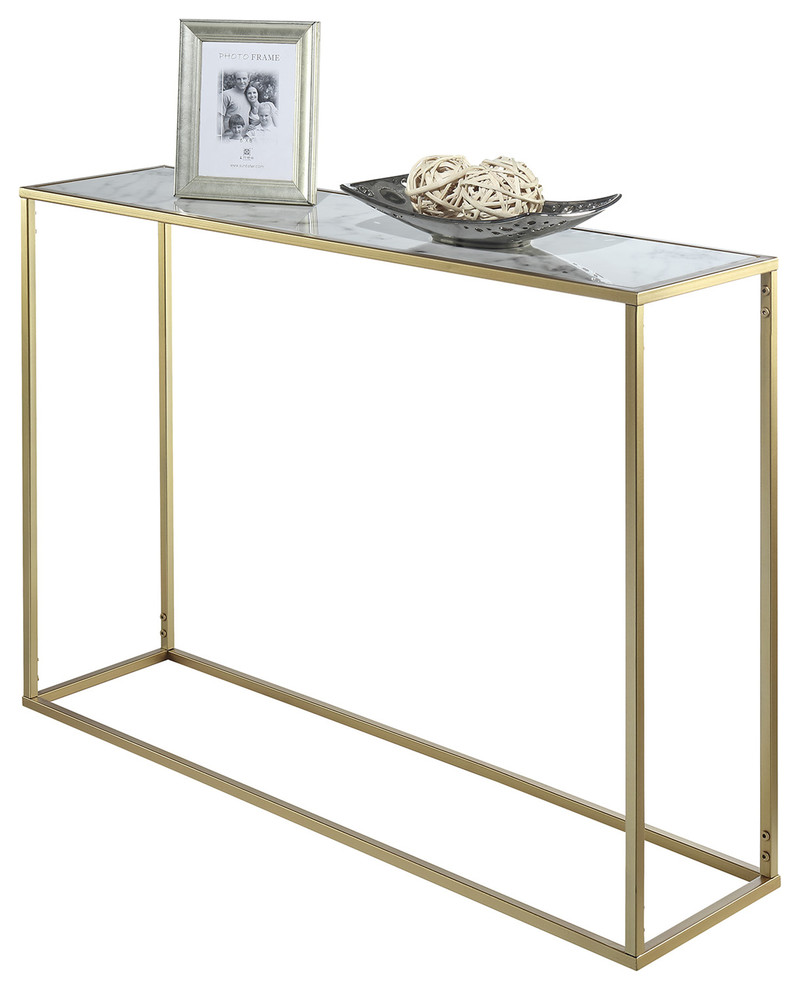 Convenience Concepts Gold Coast Faux Marble Top Console Table in Gold Metal   Contemporary   Console Tables   by ShopLadder  Houzz