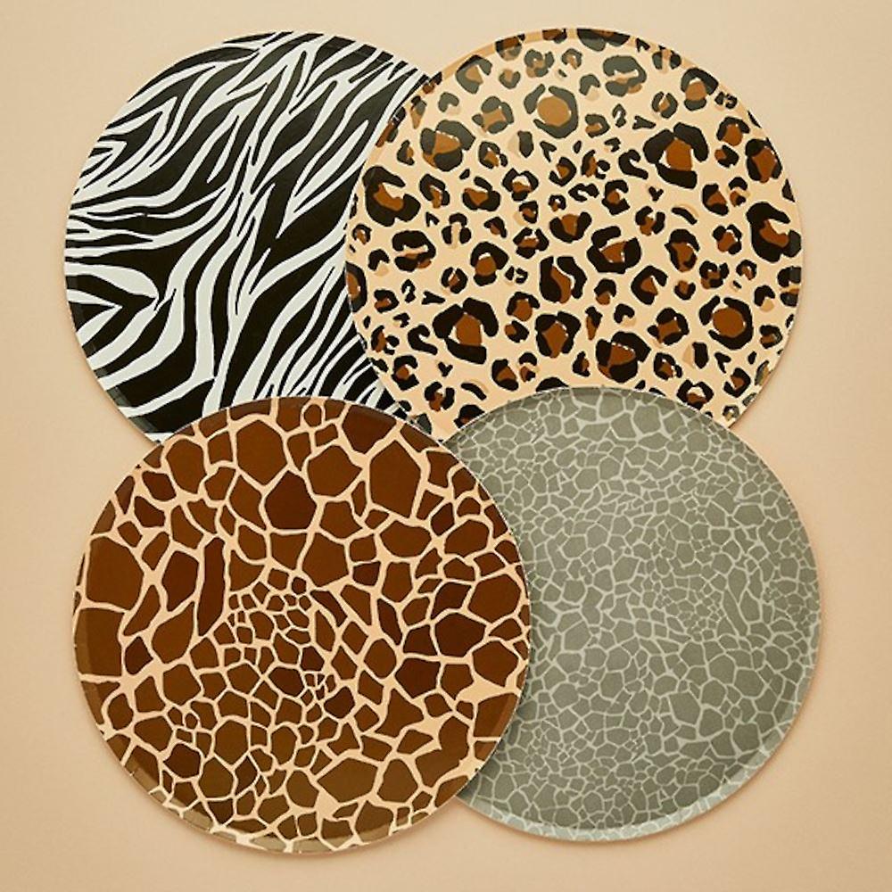 Safari Animal Print Party Plates | Childrens Jungle Birthday Partyware x 8