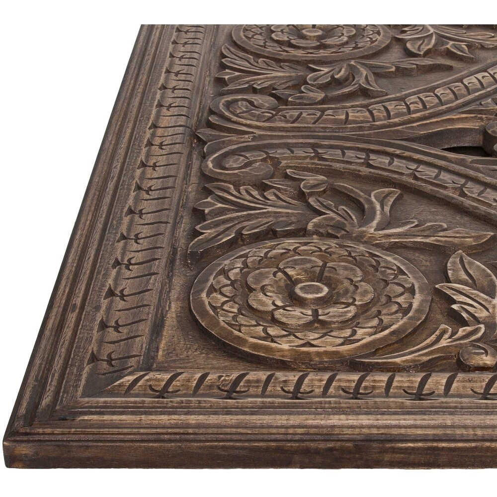 Artistic Weavers Emeka Hand Carved Wood Leaning Floor Mirror   72\