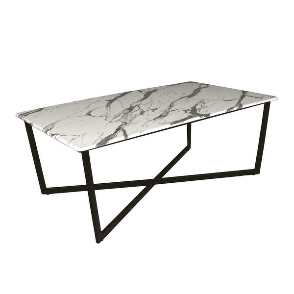 White and Black Cross Legs Table