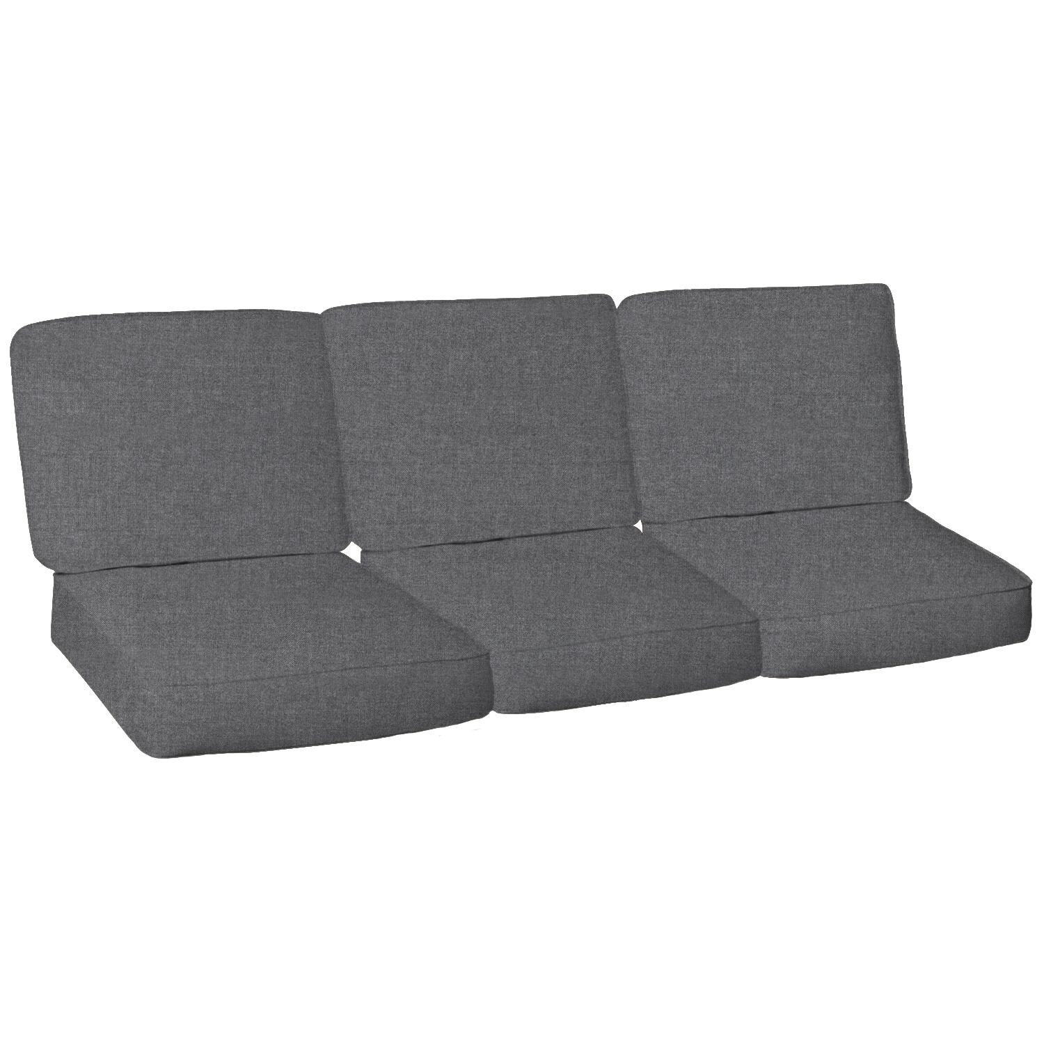 Sunbrella Cast Slate 6 Piece Small Outdoor Replacement Sofa Cushion Set W/ Piping By Signature