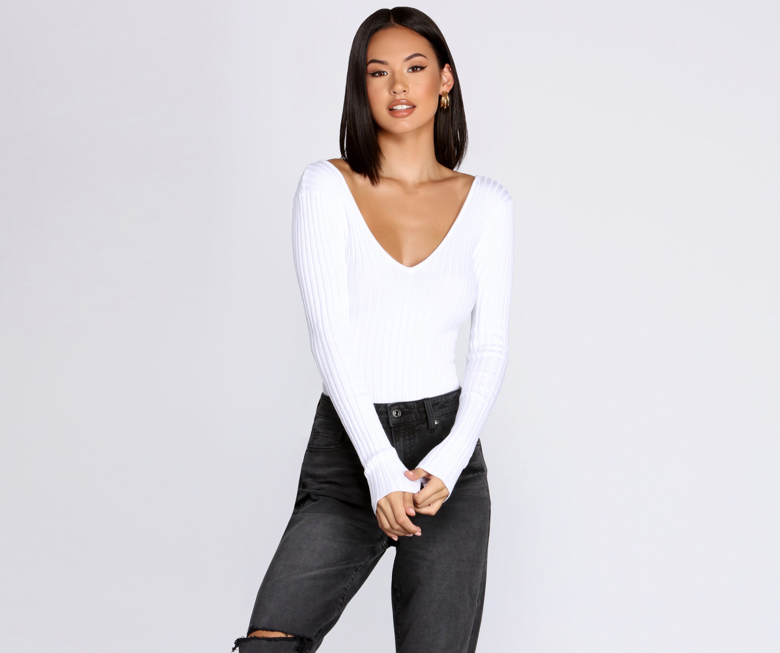 Basic Babe Sweater Bodysuit