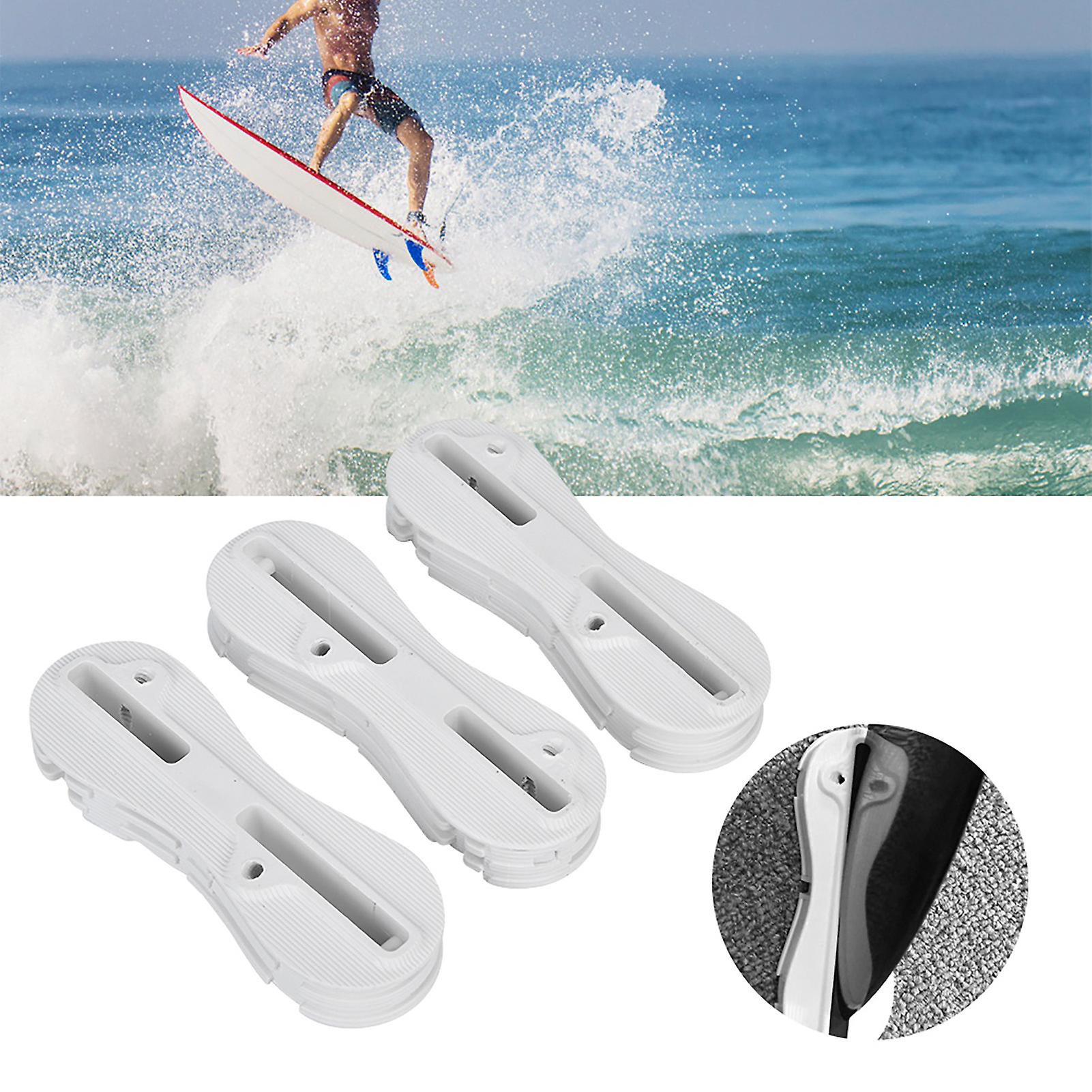 3pcs Pvc White Durable Surfing Board Fcs Fusion Fin Box Surfboard Fins Plugs