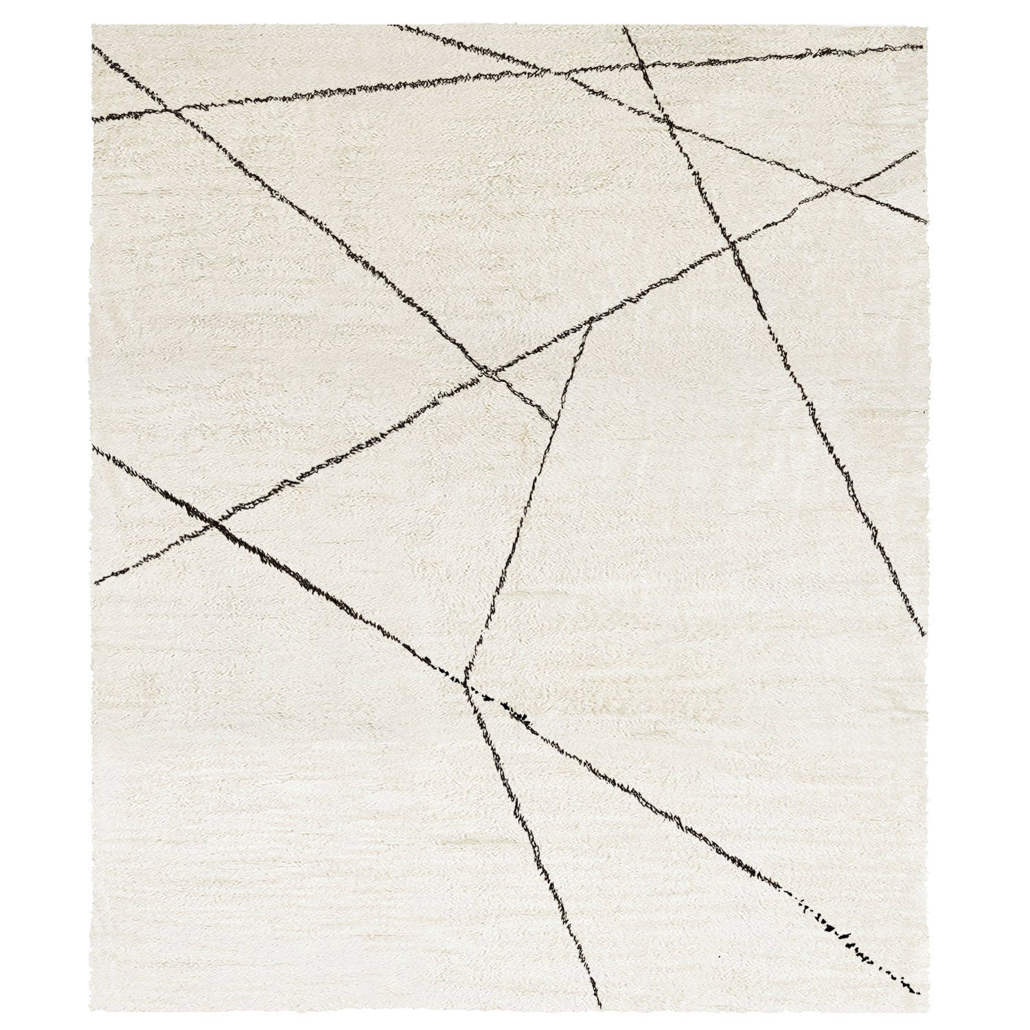 Issy Palesa Shaggy Hand Knotted Black Rug