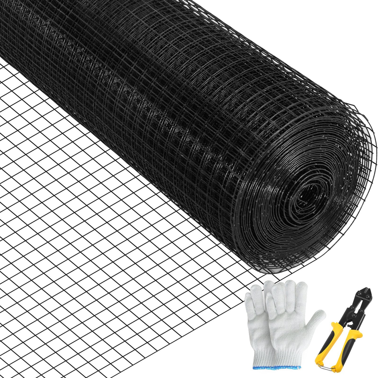 16 Gauge Vinyl Coated Hardware Cloth 24x100ft, 1x1 Mesh w/Tools for Garden & Pet Enclosures