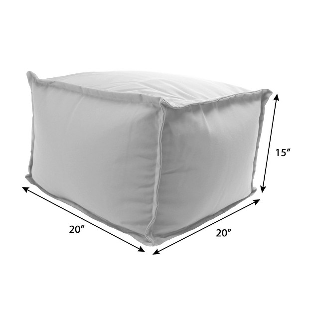 X 20 quot X 15 quot Outdoor Bean Filled Pouf ottoman In Sunbrella Cast Mist Jordan Manufacturing