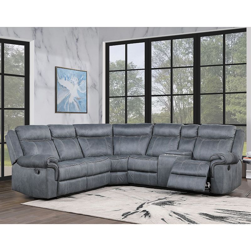 F.c Design Two Tone Velvet Sectional Sofa