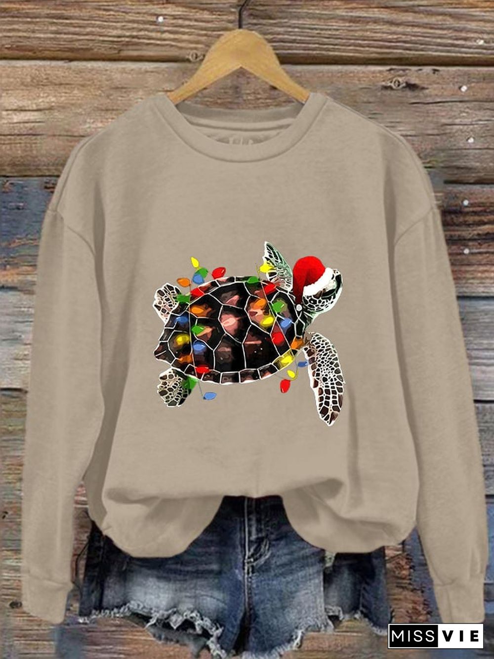 Women's Christmas Turtle Casual Sweatshirt