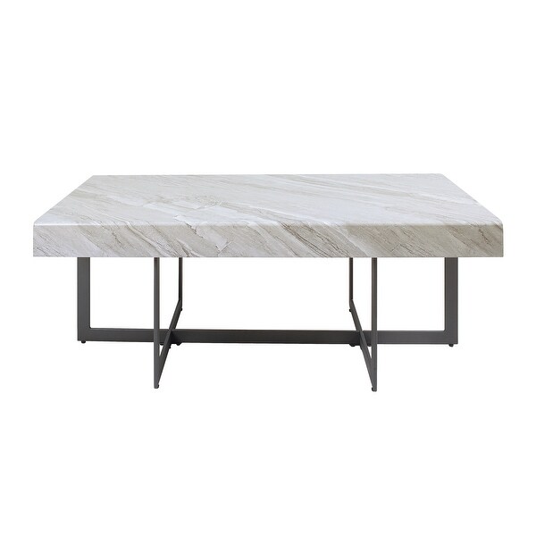 Granala Faux Marble Coffee Table with Drawers by Furniture of America