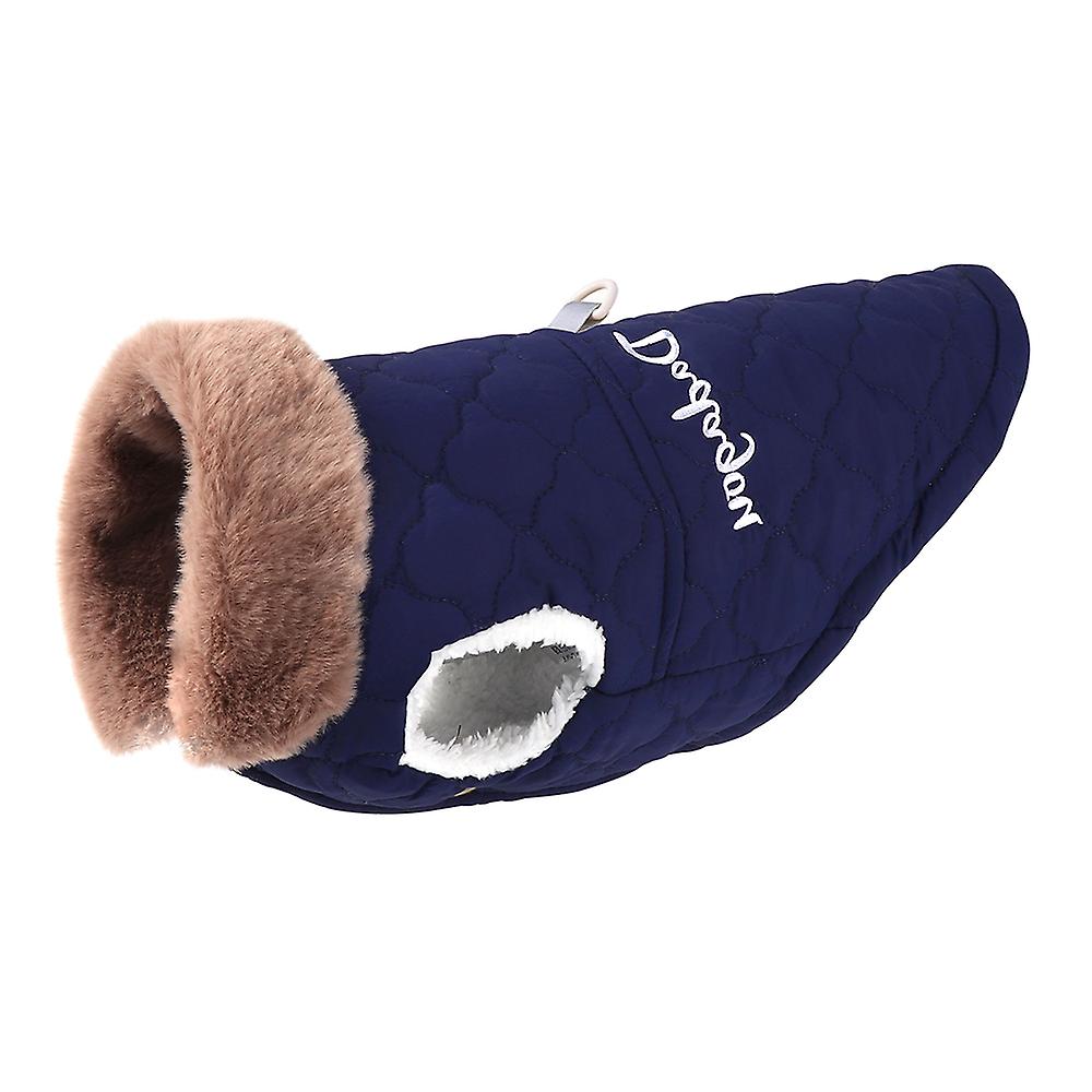 Waterproof Winter Pet Jacket Clothes Super Warm Small Dogs Clothing With Fur Collar Cotton Pet Outfits French Bulldog Coat Vest