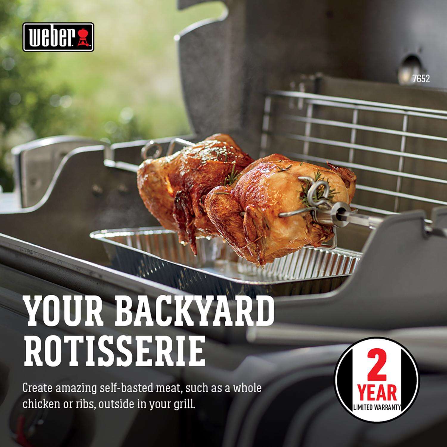 Weber Genesis 300 Series Stainless Steel Grill Rotisserie 42.1 in. L X 4.4 in. W 1 pk