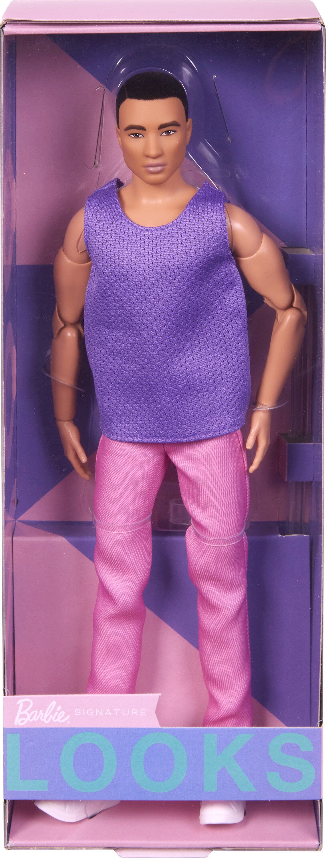 Ken Doll, Barbie Looks, Black Hair, Purple Top with Pink Pants