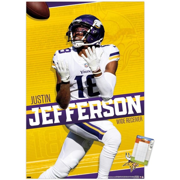 Trends International Nfl Minnesota Vikings Justin Jefferson 22 Unframed Wall Poster Prints