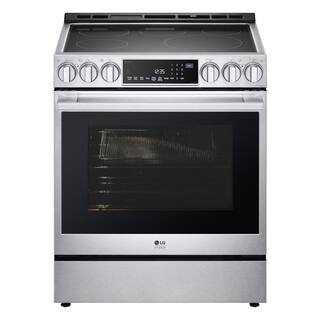 LG STUDIO 30 in. 6.3 cu. ft. Instaview Slide-In Electric Range W ProBake Air Fry Air Sous Vide and EasyClean in Stainless Steel LSES6338F