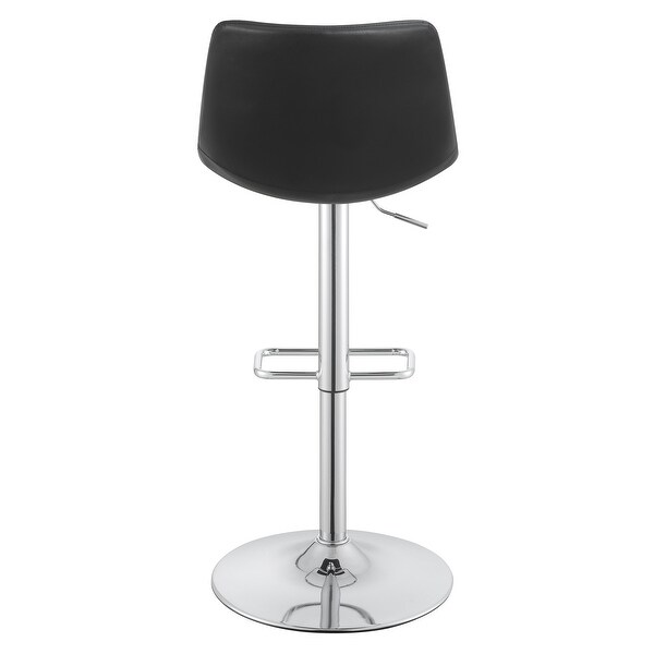 OS Home and Office Furniture Araceli Adjustable Stool 2-Pack in Black Faux Leather