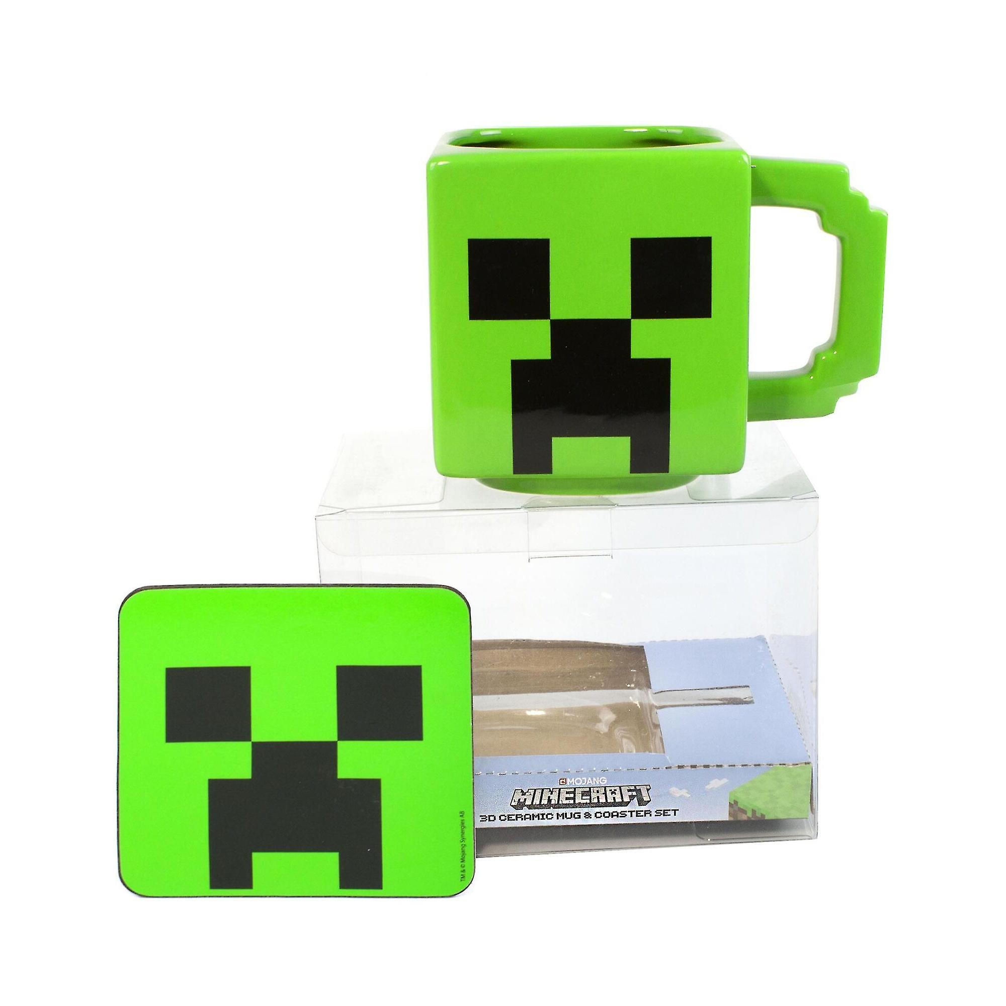 Minecraft Face Creeper Mug and Coaster Set