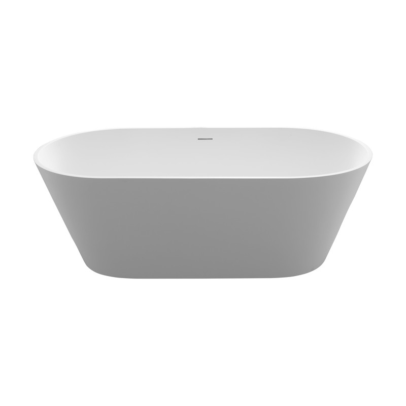 MEDUNJESS 63'' Soaking Bathtub Stone Resin Freestanding Bathtub