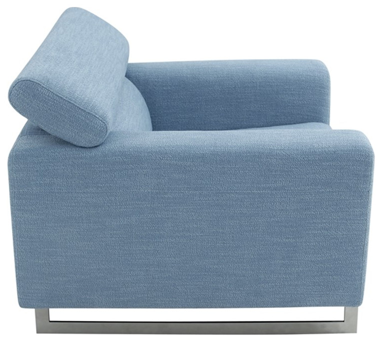 Pasargad Home Serena Modern Lounge Chair Blue   Contemporary   Armchairs And Accent Chairs   by Homesquare  Houzz