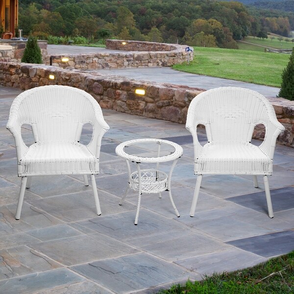 Cozywor 3Piece Outdoor Wicker Patio Bistro Chair Set