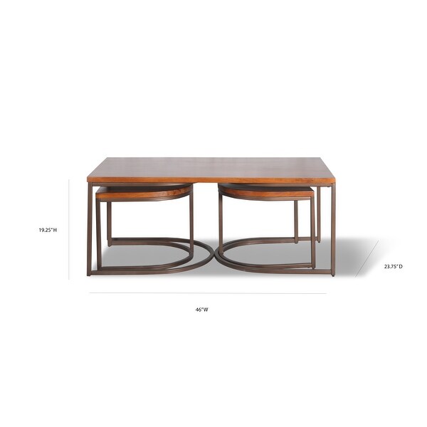 Posh Pollen Luton Coffee Table with Nesting Tables