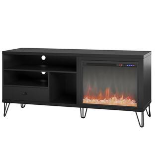 Ameriwood Home Montrose 59 in. Freestanding Electric Fireplace TV Stand Fits TV's up to 65 in. in Black HD43551