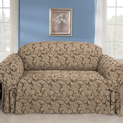 Sure Fit Champagne Scroll Sofa Cover