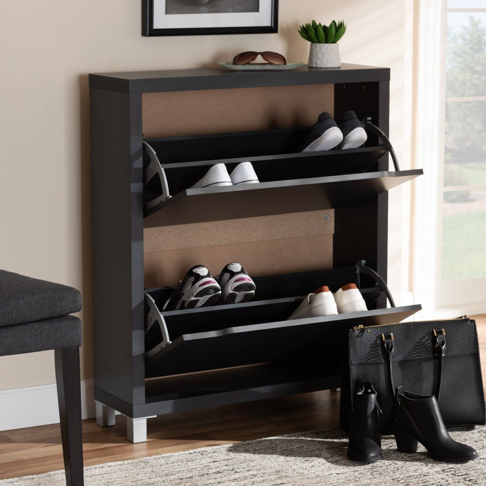 Baxton Studio Simms Modern Shoe Cabinet