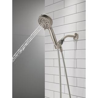 Delta 6-Spray Patterns 1.75 GPM 4.5 in. Wall Mount Handheld Shower Head in Spotshield Brushed Nickel 75740SN