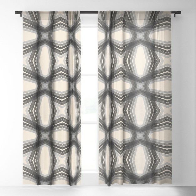 Sewzinski Modern Lines Grays Single Panel Sheer Window Curtain Society6