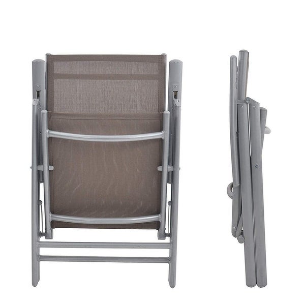 2Pcs Aluminum Adjustable Reclining Patio Folding Chairs - 22