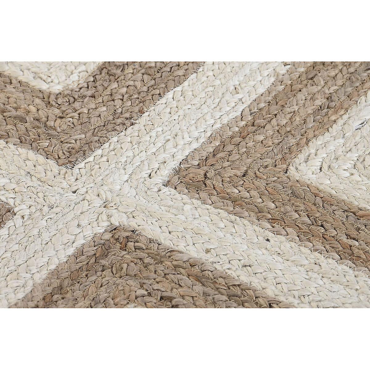 Carpet DKD Home Decor Scandi White Light brown Jute (120 x 120 x 1 cm)