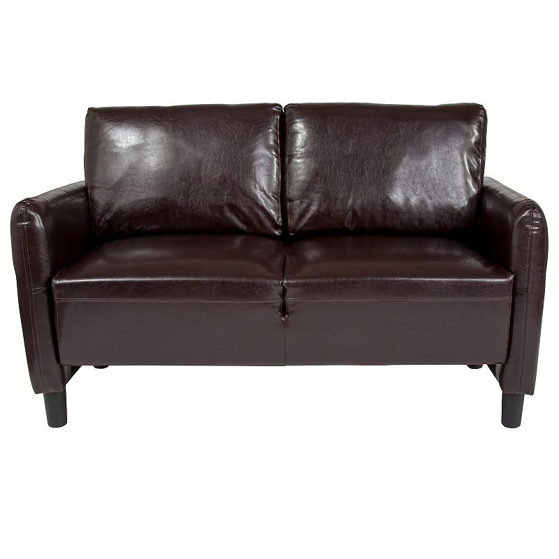 Flash Furniture Candler Park Faux Leather Loveseat Couch