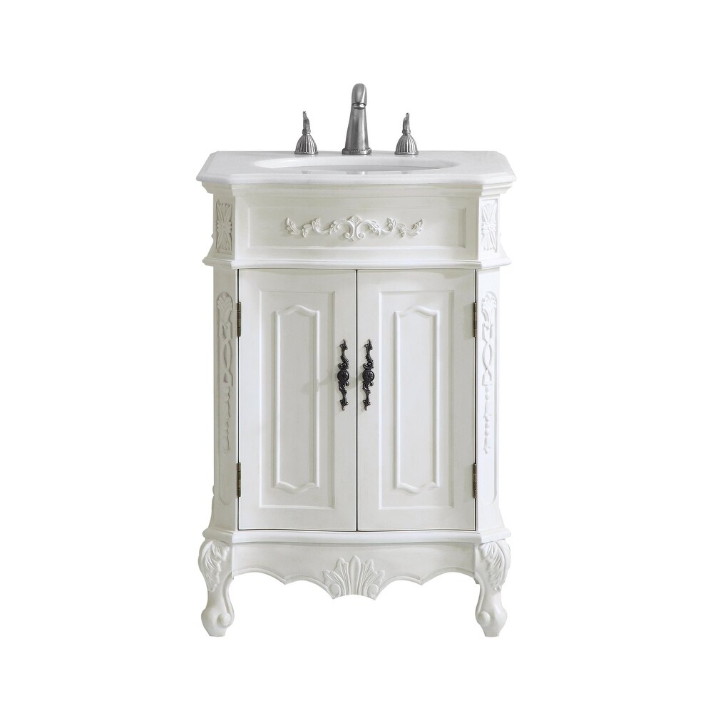 Dallas 24 in. Single Bathroom Vanity Set with Marble Top