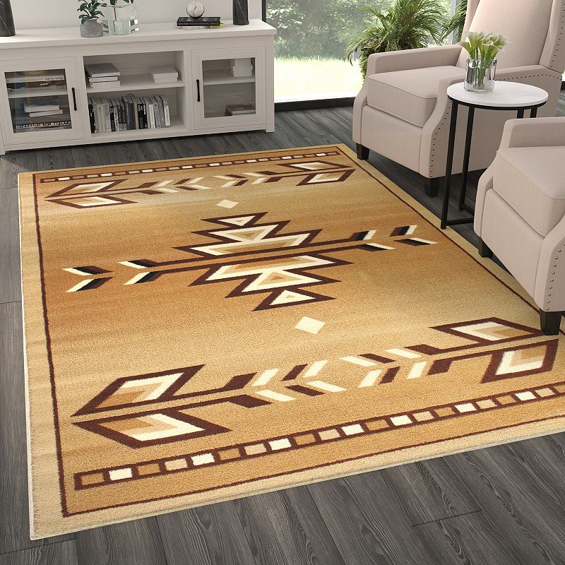 Masada Rugs Masada Rugs Southwest 6'x9' Native American Area Rug in Beige