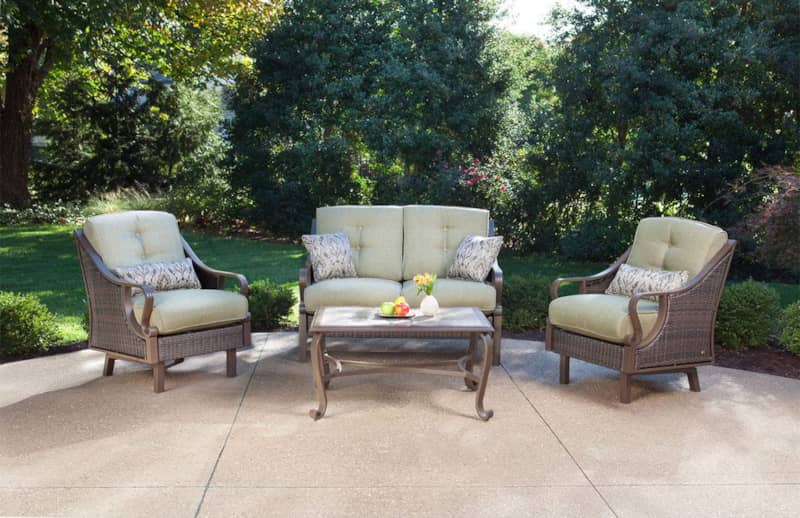 Hanover Ventura 4-Piece Outdoor Seating Patio Set In Vintage Meadow