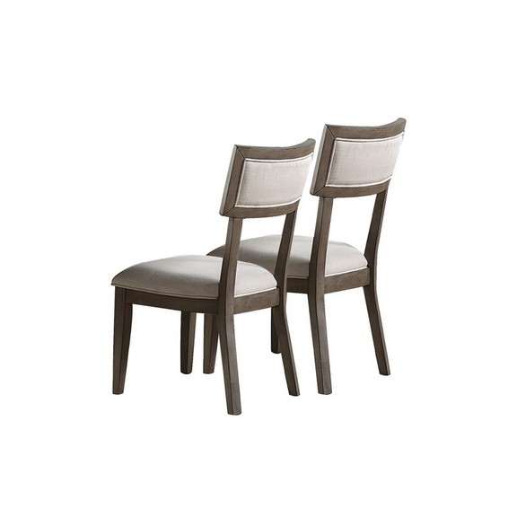 White Fabric Upholstery Dining Chair  Grey (Set of...