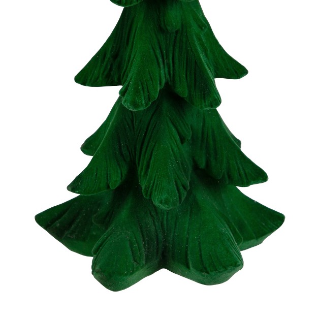 Flocked Green 3 d Pine Tree Christmas Decoration