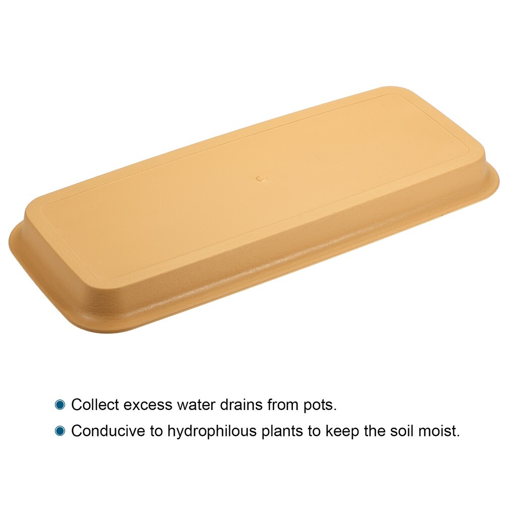 Plant Pot Saucers Plastic Rectangular Flower Drip Trays Indoor Outdoor   40x17cm