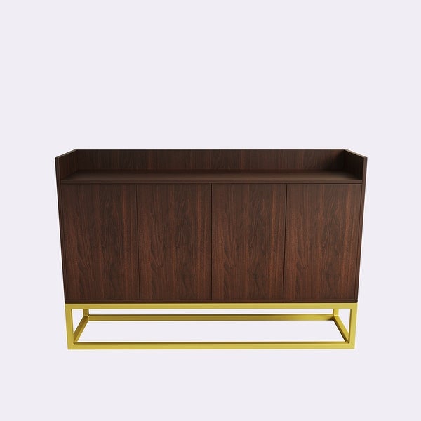 4-Door Storage Cabinet with Square Metal Legs