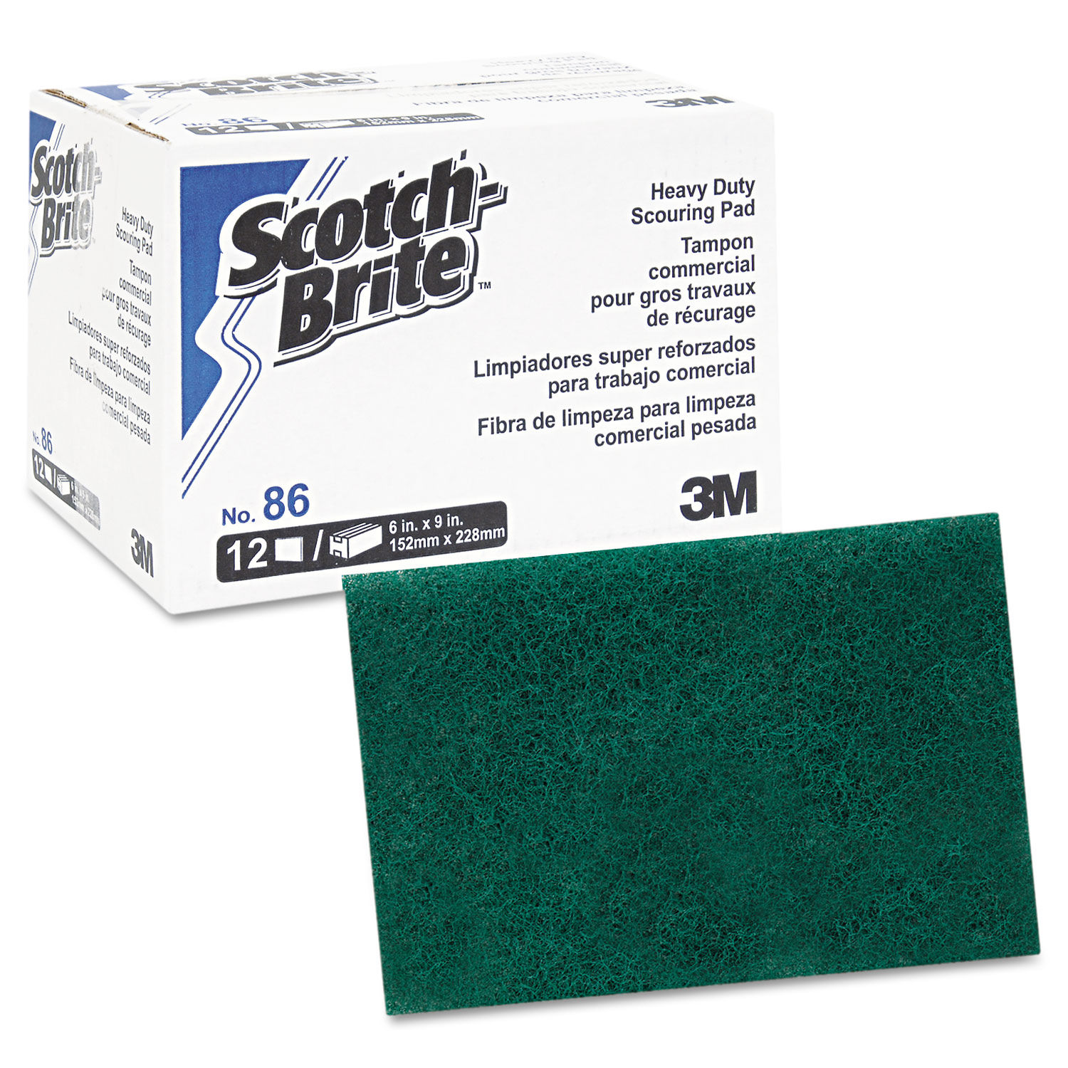 Heavy-Duty Scouring Pad 86 by Scotch-Briteandtrade; PROFESSIONAL MMM86