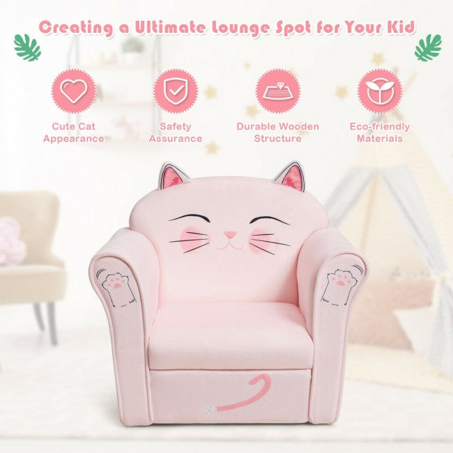 Kids Cat Sofa Children Armrest Couch Toddler Chair Furniture For Boys Girls Gift