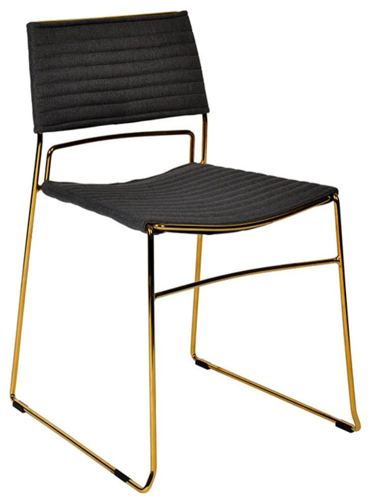 Tilly Modern Gray Fabric and Gold Dining Chair  Set of 2   Contemporary   Dining Chairs   by V.S.D Furniture  Houzz