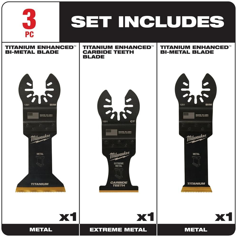 MW OPEN-LOK 3PC METAL CUTTING MULTI-TOOL BLADE VARIETY PACK 49-10-9006 from MW