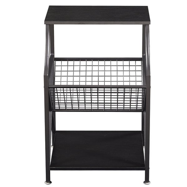 Modern 3-tier Open Storage Shelf Side Table Magazine Holder