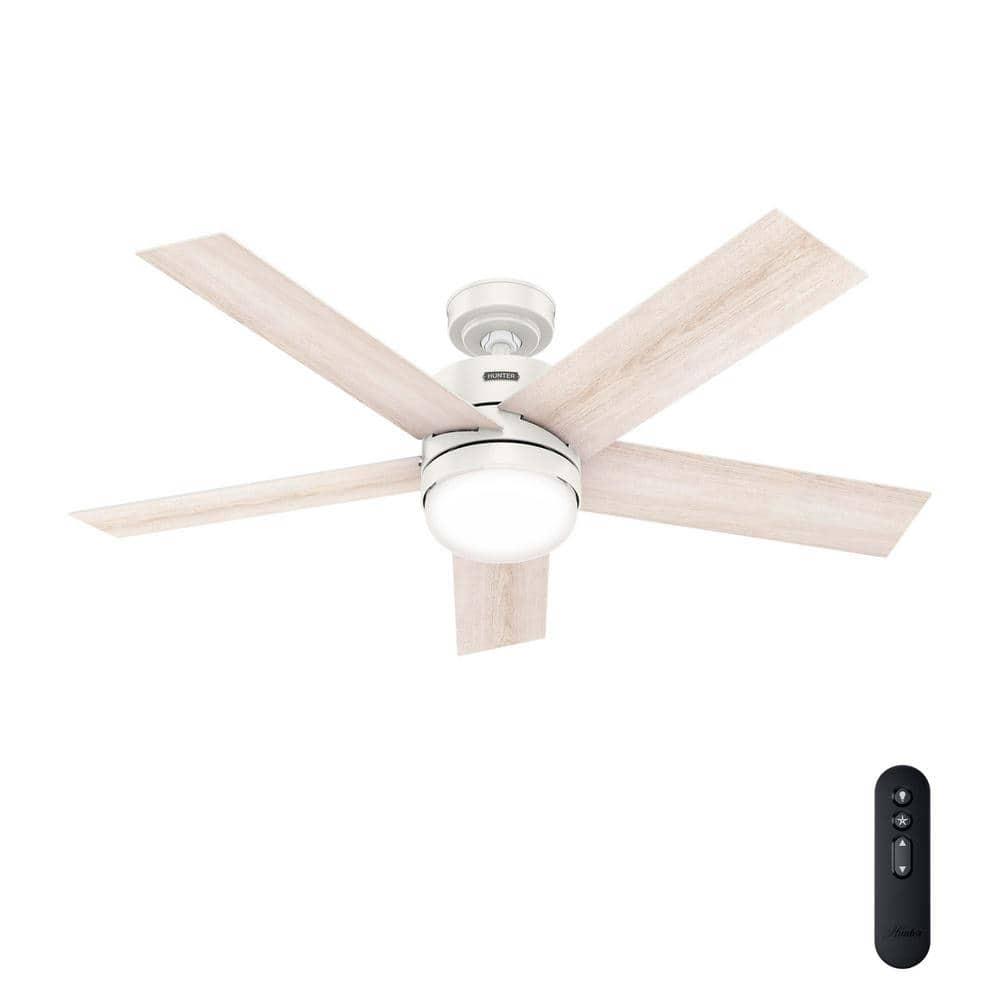 Hunter Interface 52 in Indoor Fresh White Smart Ceiling Fan with Light and Remote Control