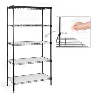 CAPHAUS Black 5-Tier Adjustable Height Welded Steel Garage Storage Unit Shelving with Liner (30 in. W x 59 in. H x 14 in. D) RWW-CH30145L-BK