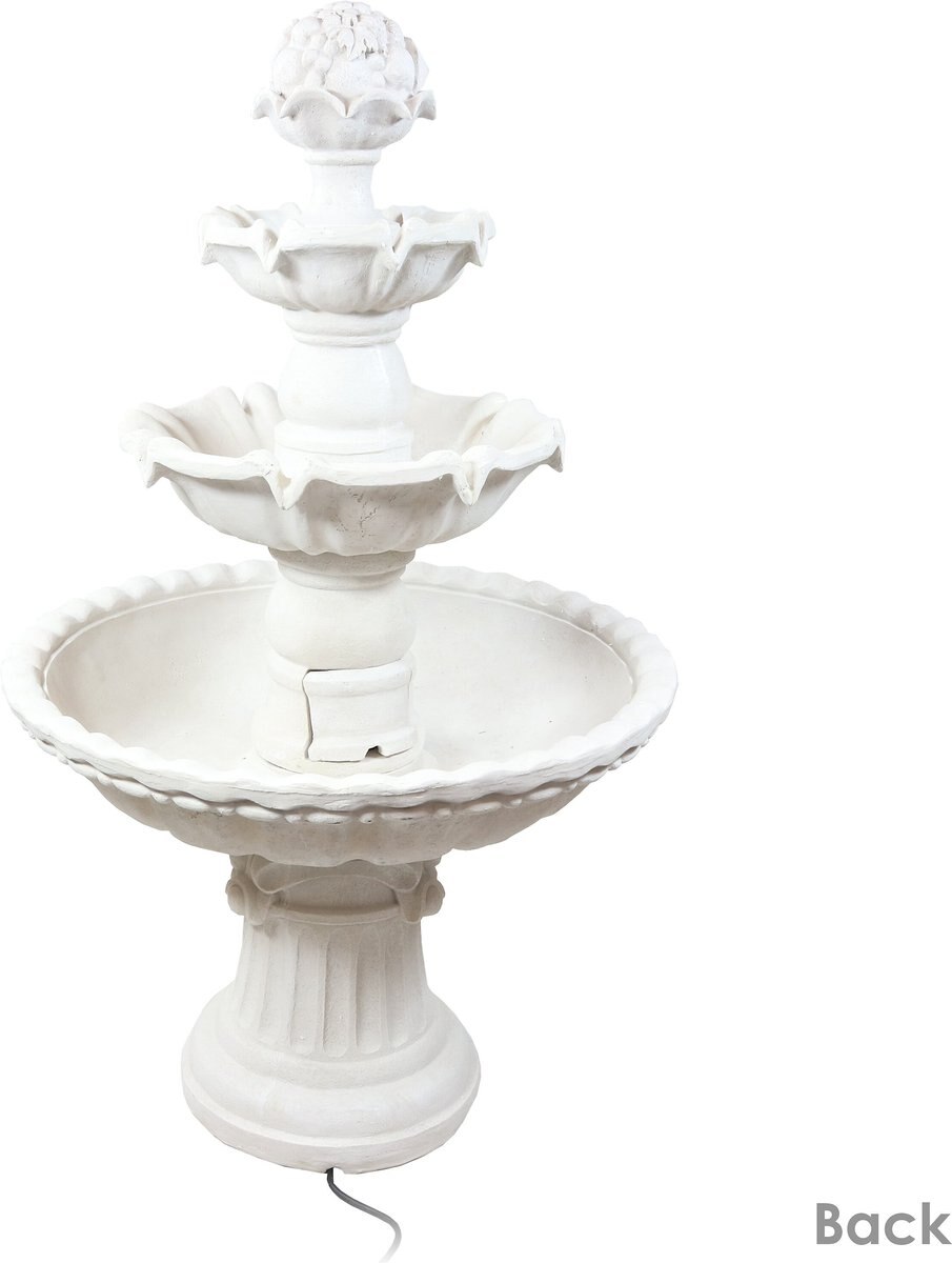 Sunnydaze Decor 4-Tier White Electric Water Fountain