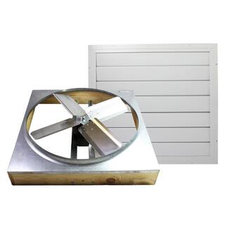 Maxx Air 11 in x 28.5 in 2985 CFM White Galvanized Steel Automatic Shutter Whole House Fan CX242DDWT