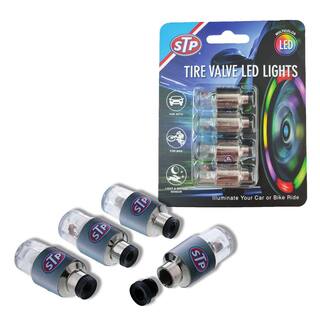 STP Tire Valve Multi-Color LED Lights For Cars Motorcycles and Bicycles (4-Pack) SEL1-1007-RGB