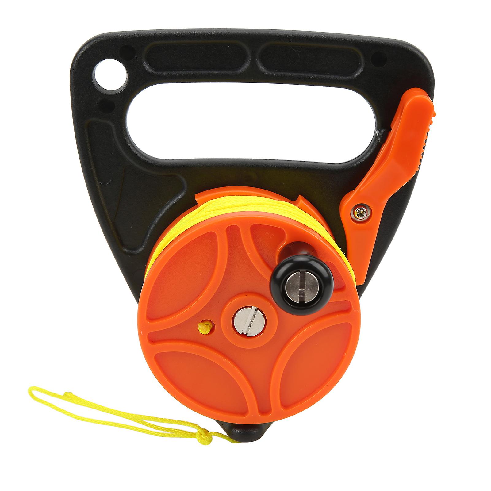 Portable Diving Handle Reel Scuba Diving Reel With Thumb Stopper For Snorkeling Underwater Water Sports 46m Yellow Wireorange Reel